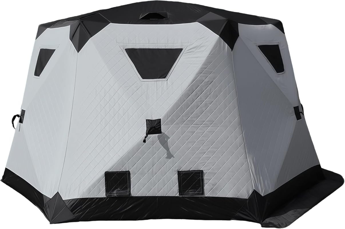Insulated 8-12 Person Portable Ice Fishing Tent with Stove Jack