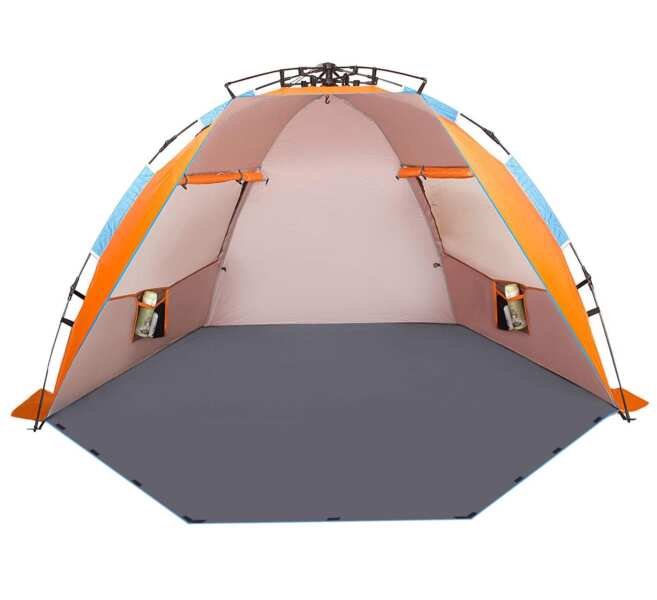 Oileus X-Large 4 Person Beach Tent Sun Shelter - Portable Sun Shade Instant Tent