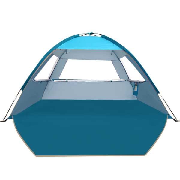 COMMOUDS Beach Tent Sun Shade for 3/4/6/8 Person, UPF 50+ Beach Sun Shelter Cano
