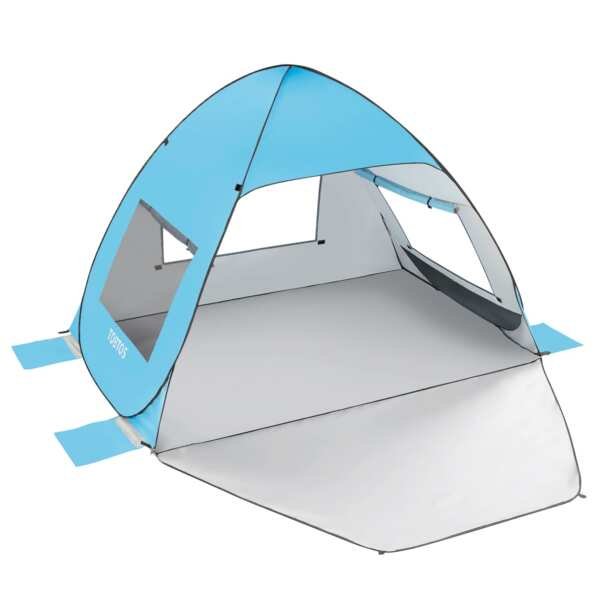 TOBTOS UPF 50+ Pop Up Beach Tent, Easy Set Up Beach Umbrella, Sun Shelter for 2-