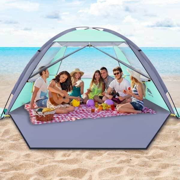 Happy Travel Beach Tent, UPF 50+ UV Protection Sun Shade Shelter for 3/4/5/6/7/8