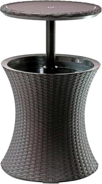 Keter Pacific Cool Bar Outdoor Patio Furniture, Espresso Brown Beer &