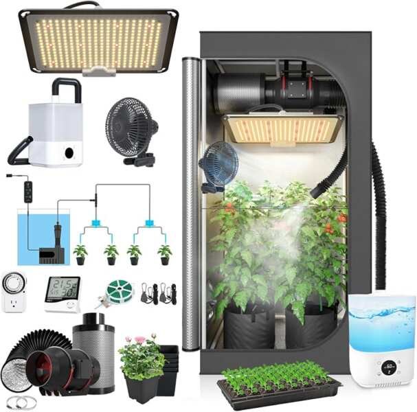 Upgrade Integrated S1000 LED Grow Tent Kit: 32