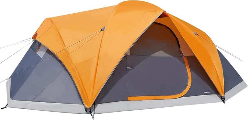Amazon Basics 3-Season Dome Camping Tent with Rainfly - Durable, Weath