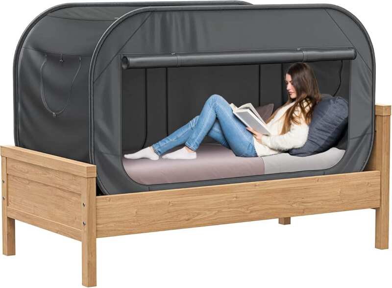 Skywin TidyFriend Twin Bed Tent: Pop-Up Privacy Canopy for Kids & Adul