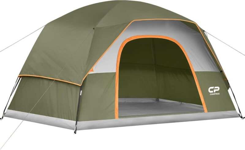 6 Person Waterproof Windproof Double Layer Family Camping Tent, Easy S