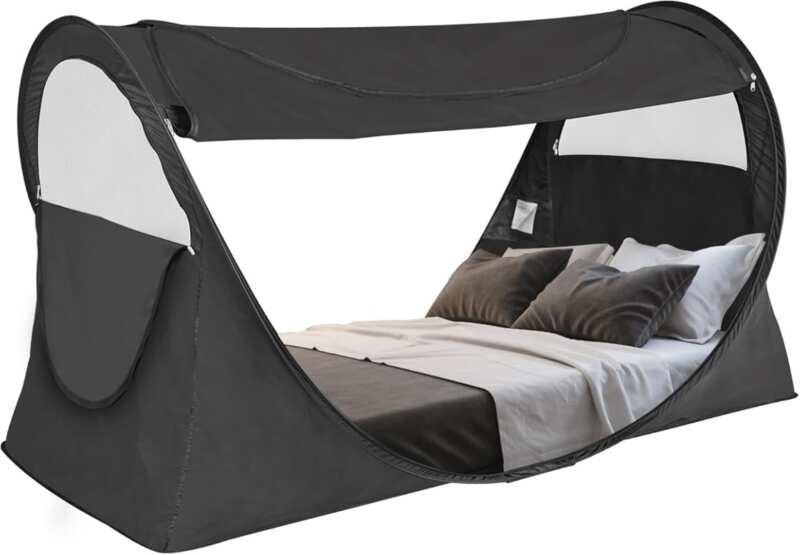Alvantor Privacy Pop Up Bed Tent for Twin: Easy Setup Blackout Mesh Ca