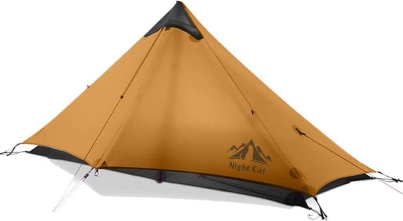 Night Cat Ultralight Backpacking Tent: 1 Person, 2lb Heavy Rain Waterp