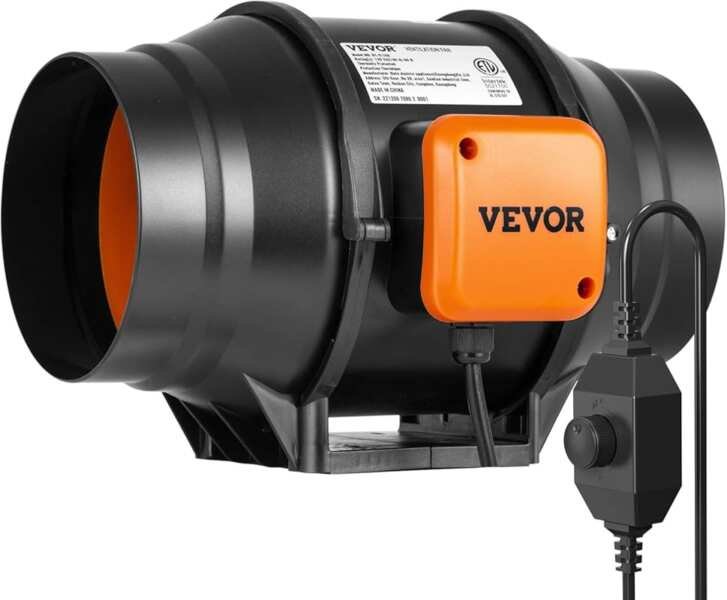 VEVOR 6-Inch 400 CFM Inline Duct Fan with Variable Speed for Grow Tent