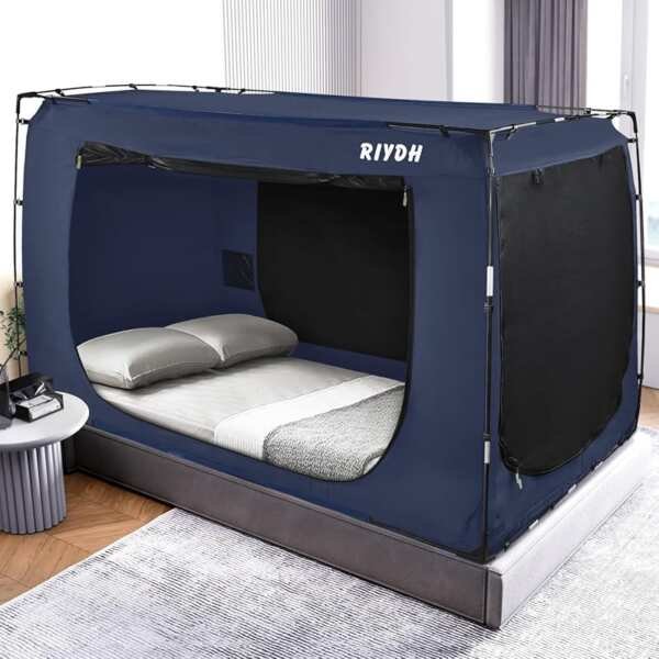 Twin Size Bed Tent: Original Portable Dream Tent, 80% Blackout, 3 Door