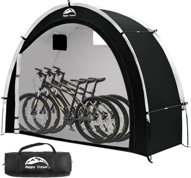 Happy Travel Bike Storage Tent: Portable Outdoor Shed for 2-8 Bikes, M