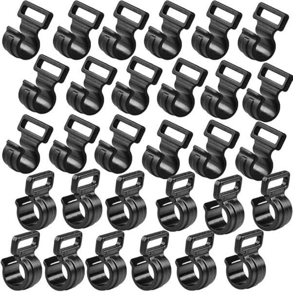 30Pcs Tent Pole C Clips: Outdoor Camping Tent Pole Attachment for 9.5m