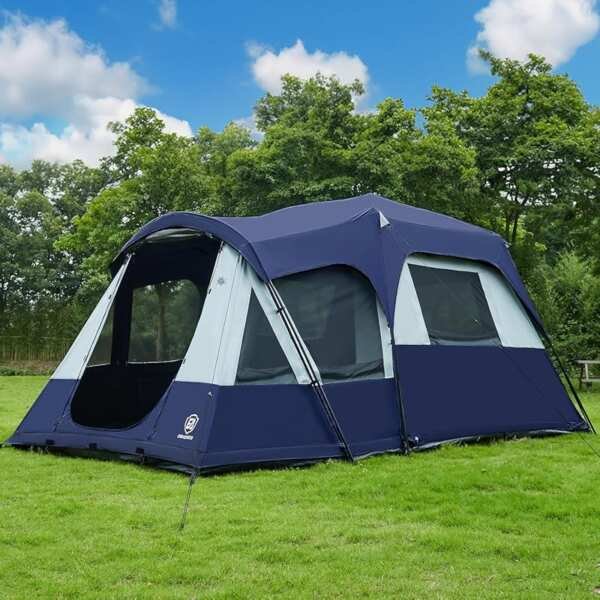 EVER ADVANCED 10 Person Blackout Camping Tent: Multi-Room Family Tent 
