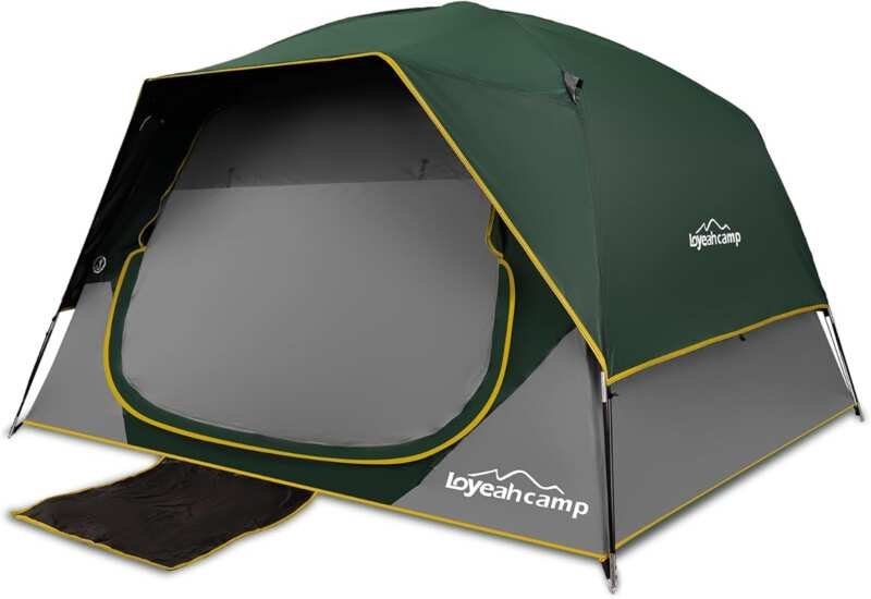 4/6 Person Blackout Camping Tent: Easy Setup Waterproof Double Layer F