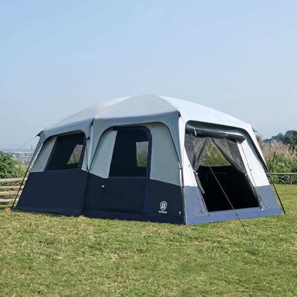 EVER ADVANCED 10 Person Blackout Camping Tent: Multi-Room Family Tent 