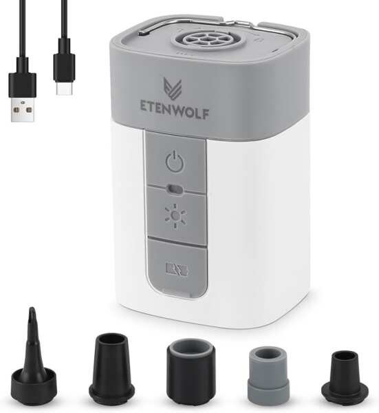 ETENWOLF 10400mAh Portable Electric Air Pump: 4X Fast Inflator/Deflato