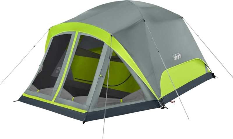 Coleman Skydome Camping Tent: 4/6/8 Person Weatherproof Shelter, Scree