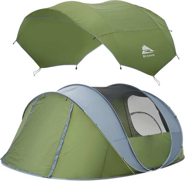 4/6 Person Easy Pop Up Tent: Automatic Setup, Waterproof Family Tent w
