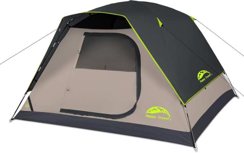Happy Travel 4-6 Person Waterproof Camping Dome Tent: Easy Setup, Rain