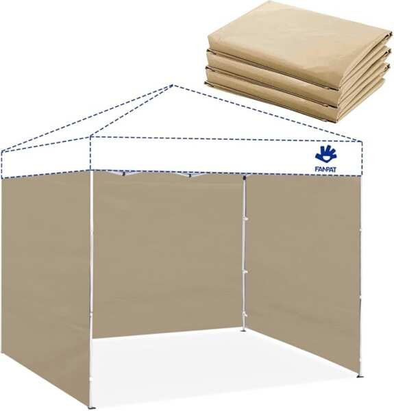 10x10 Canopy Sidewalls, 3-Piece Set, Waterproof with 99% UV Protection