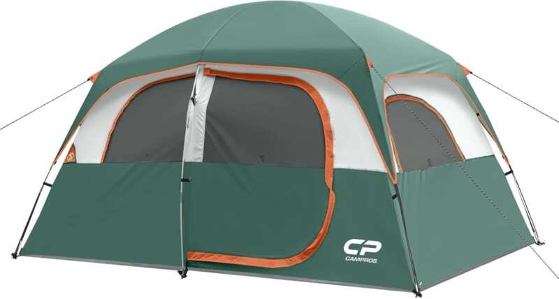 CAMPROS 6/8 Person Camping Tent: Waterproof, Windproof Family Dome wit