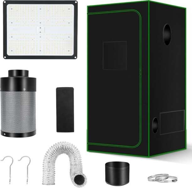 MELONFARM 2x2 Grow Tent System: 100W LED, 24