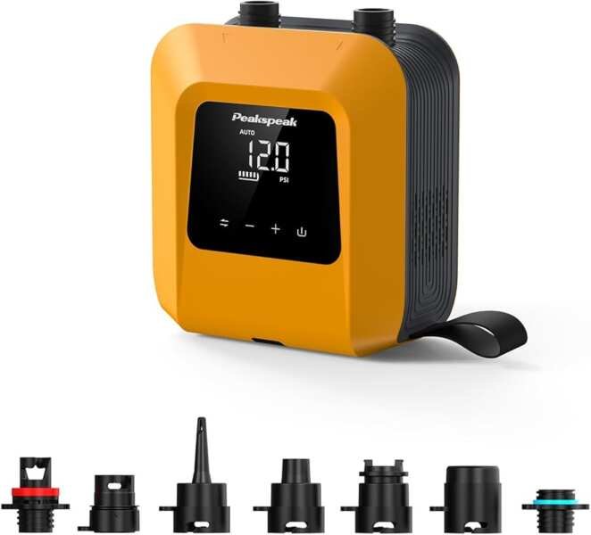 Electric Paddle Board Pump S1-20PSI: Rechargeable Dual Stage Inflation