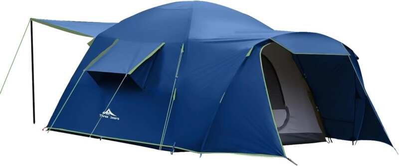 Three Bears 6-Person Family Camping Tent: Spacious 3000mm Waterproof D