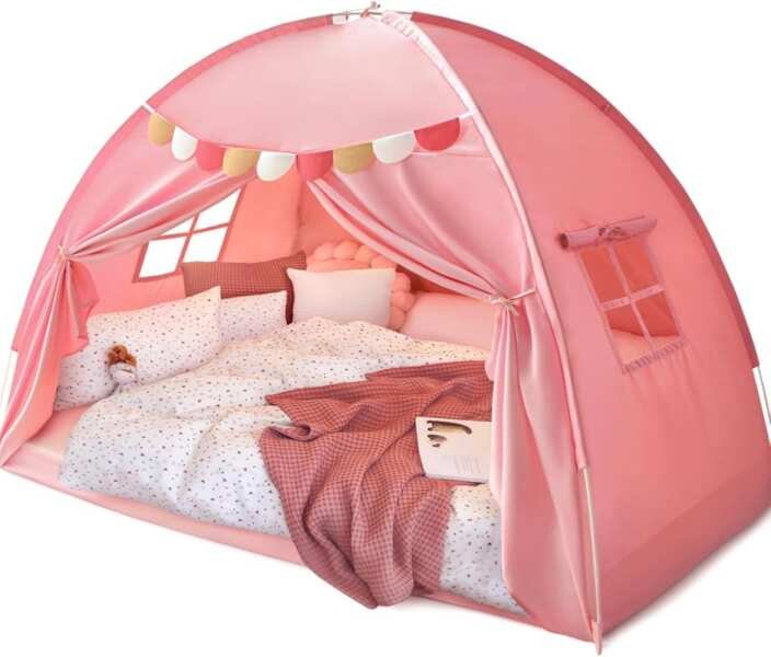 Razee® Full Size Bed Canopy Tent: Indoor Privacy Playhouse for Kids, T