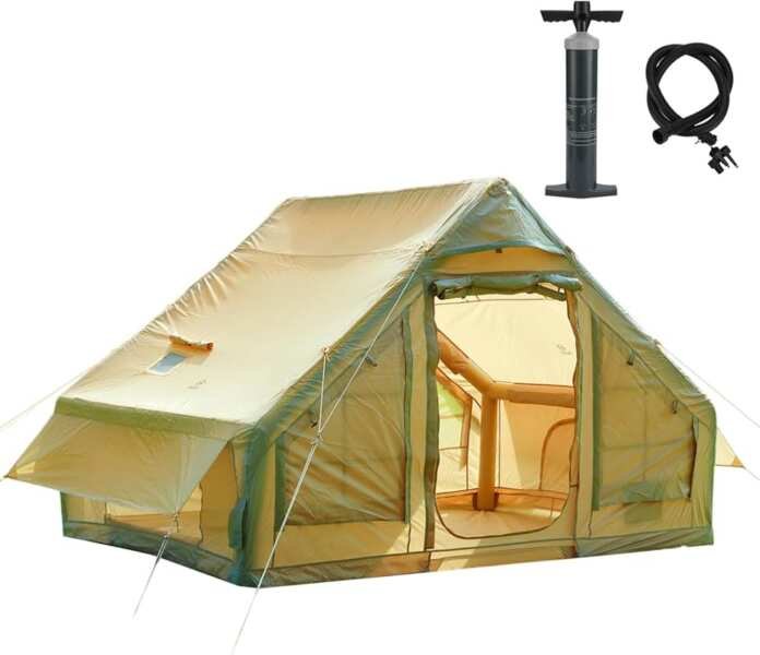 Nice C Inflatable Glamping Tent: Blow Up, Easy Setup, Waterproof, Wind