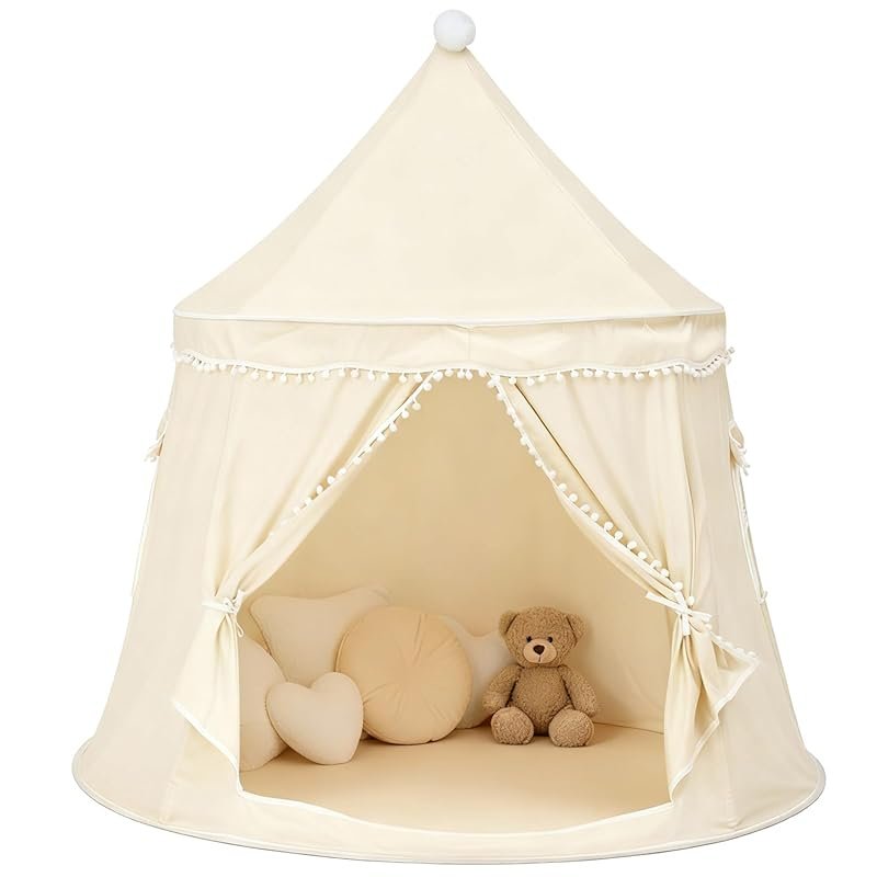 Large kids castle play tent with carry bag for indoor outdoor games, p