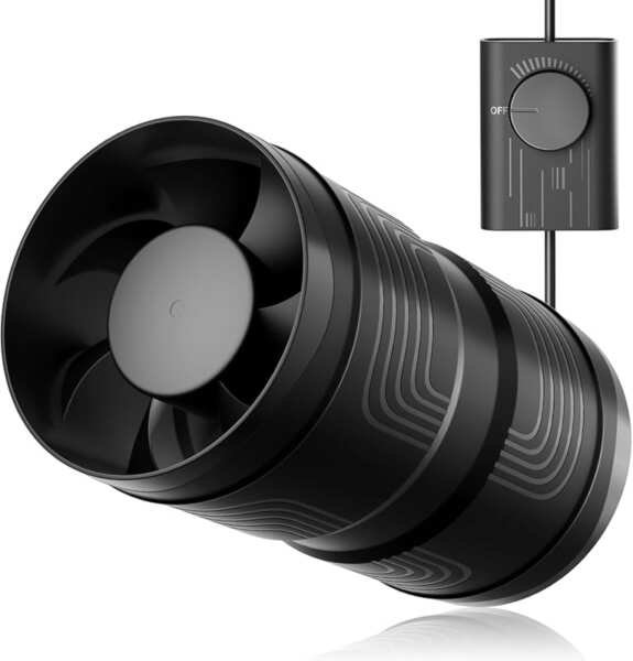 Hon&Guan 4 Inch Upgrade Inline Duct Fan with Stepless Speed Controller