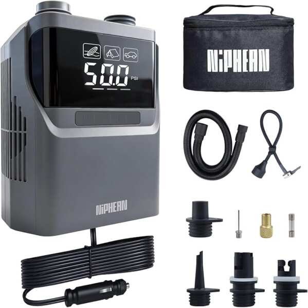 Niphean 50 PSI Electric SUP Pump: Dual Stage Auto Inflation/Deflation,