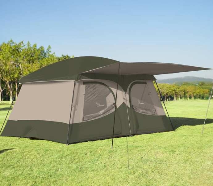Vidalido 8-10 Person Camping Tent with Extended Vestibule and 2 Rooms
