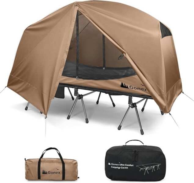Gonex 1-Person Folding Tent Cot Combo for Adults - Portable Off-Ground