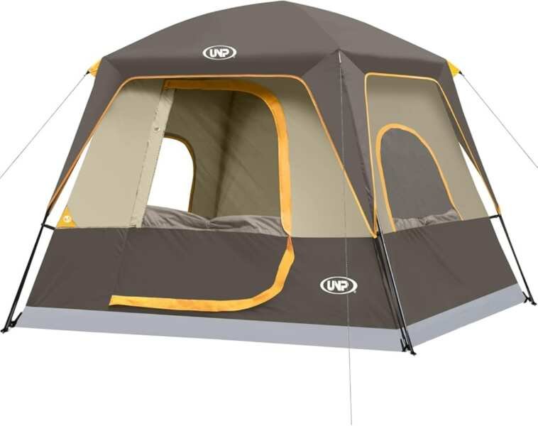 UNP 4-Person Easy Setup Waterproof Cabin Tent with Rainfly for Camping
