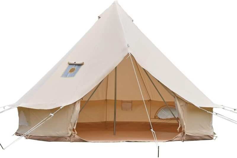 Breathable Polycotton Canvas Bell Tent with Stove Jack - 4-Season Glam