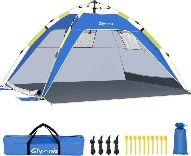 Glymnis Beach Tent Review: Easy Pop-Up Sun Shade for 3
