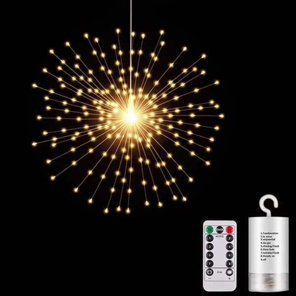 200 LED Starburst Sphere Firework Light, Battery Powered Tent Chandeli