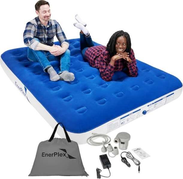 EnerPlex Queen Air Mattress with Built-in Pump for Travel, Guests & Ki