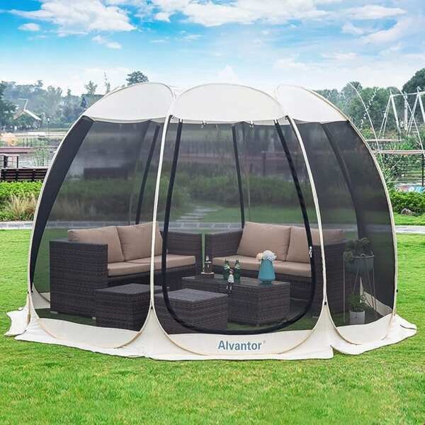 Tangkula 6.6x6.6 Instant Pop-Up Canopy Tent with Center Lock, UPF 50+ 