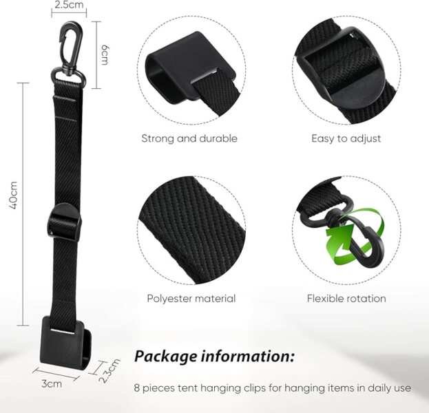 Shappy Canopy Hanging Clips for Signs, Lanterns & Gear on Tents & Boot