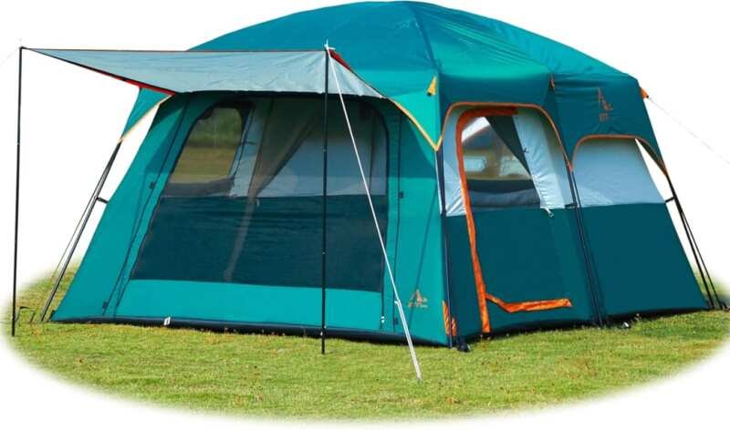 Extra Large 6-12 Person Waterproof Double-Layer Cabin Tent with 2 Room