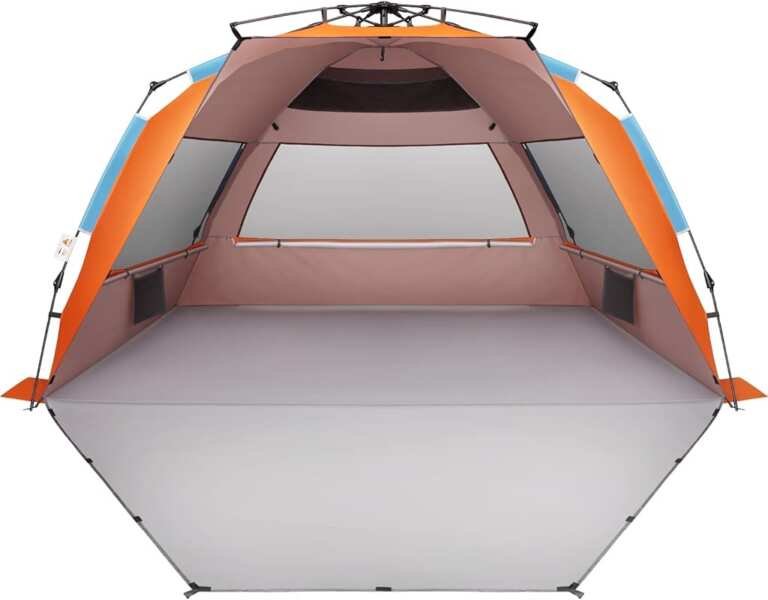 Oileus XX-Large 5-6 Person Beach Tent with Carrying Bag, Stakes & Sand