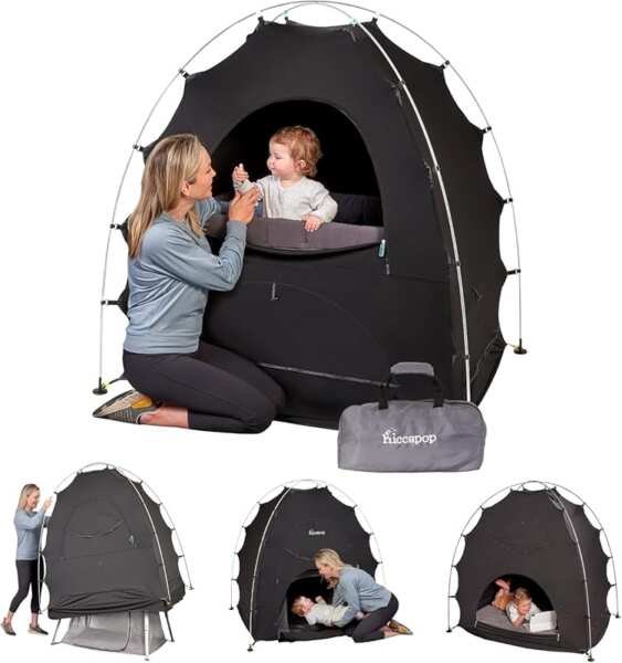 Hiccapop Daydreamer Blackout Tent – Patented Portable Crib Canopy for 