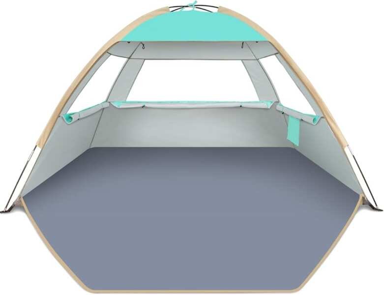 Gorich Multi-Person Beach Tent with UPF 50+ Sun Protection & Quick Set
