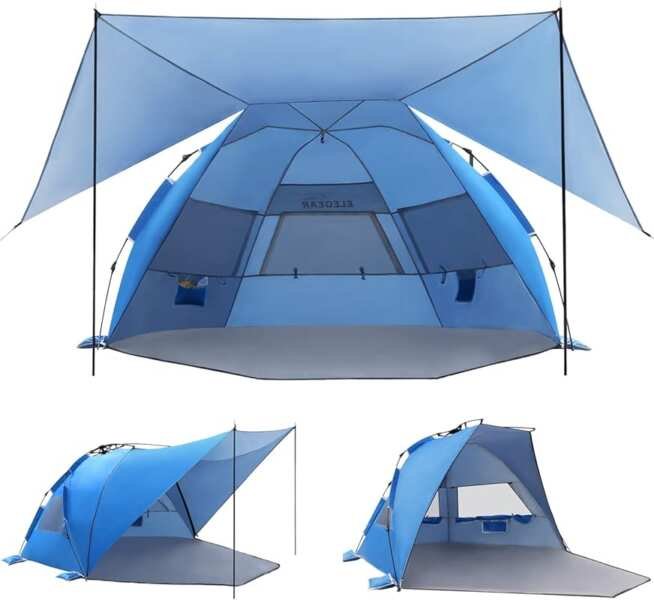 Elegear CumbreX™ Beach Tent with 360° Removable Canopy & Double Silver