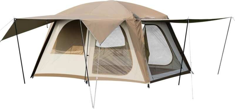 Vidalido 4-6 Person 3-Door Family Cabin Tent, Double Layer Waterproof,