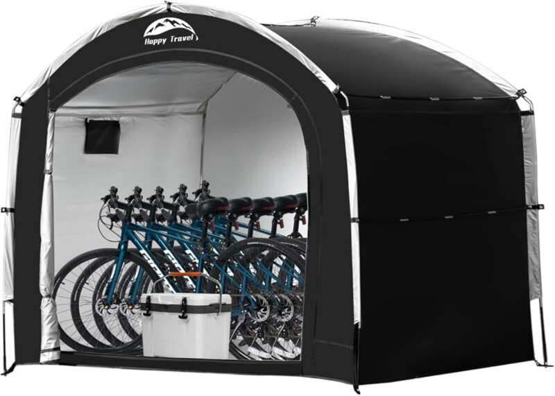 Happy Travel Waterproof Bike Storage Tent, 210D Oxford Fabric for 2-8