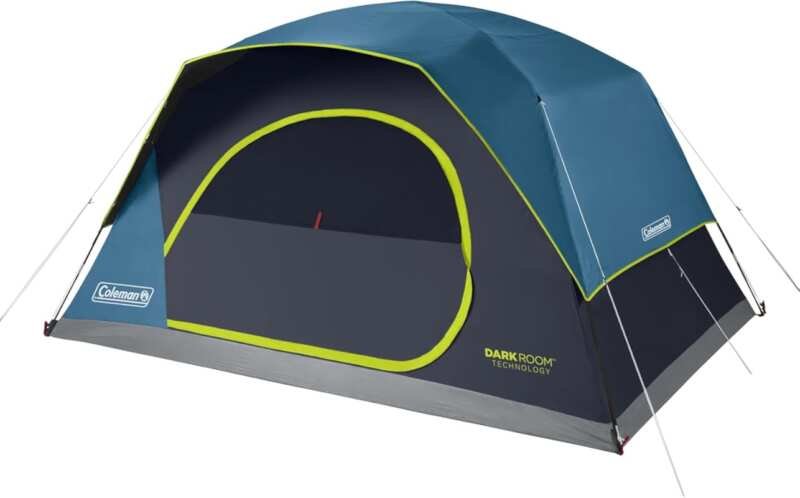 Coleman Skydome Dark Room Tent for 4/6/8/10 People, 5-Minute Setup, Bl